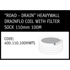 Marley Road-Drain Heavywall Drainflo with Filter Sock 110mm 100M - 400.110.100HWFS